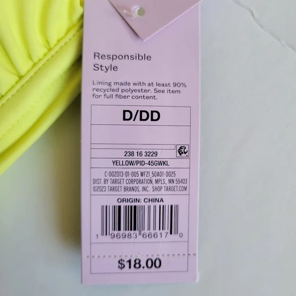 Wild Fable Tie-Front Cap Sleeve Bralette Bikini Top. - Picture 6 of 8